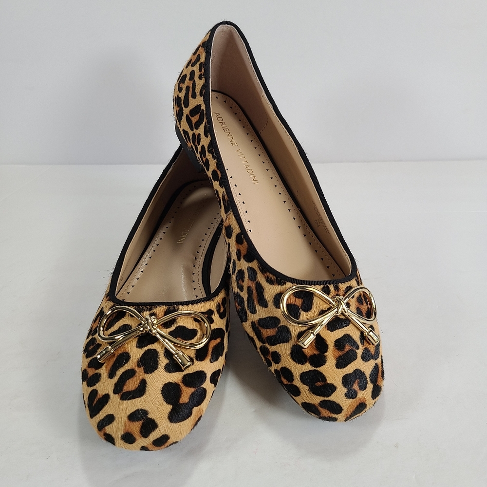 Adrienne Vittadini Cavallo Calf Hair Leopard Print Ballet Flats Women 6M